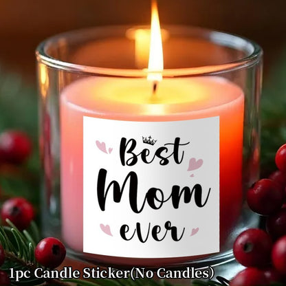 Muttertag Geschenkaufkleber für Kerzen – Dekorativer Sticker „Best Mom Ever“ für Frauen, Mutter, personalisierbar