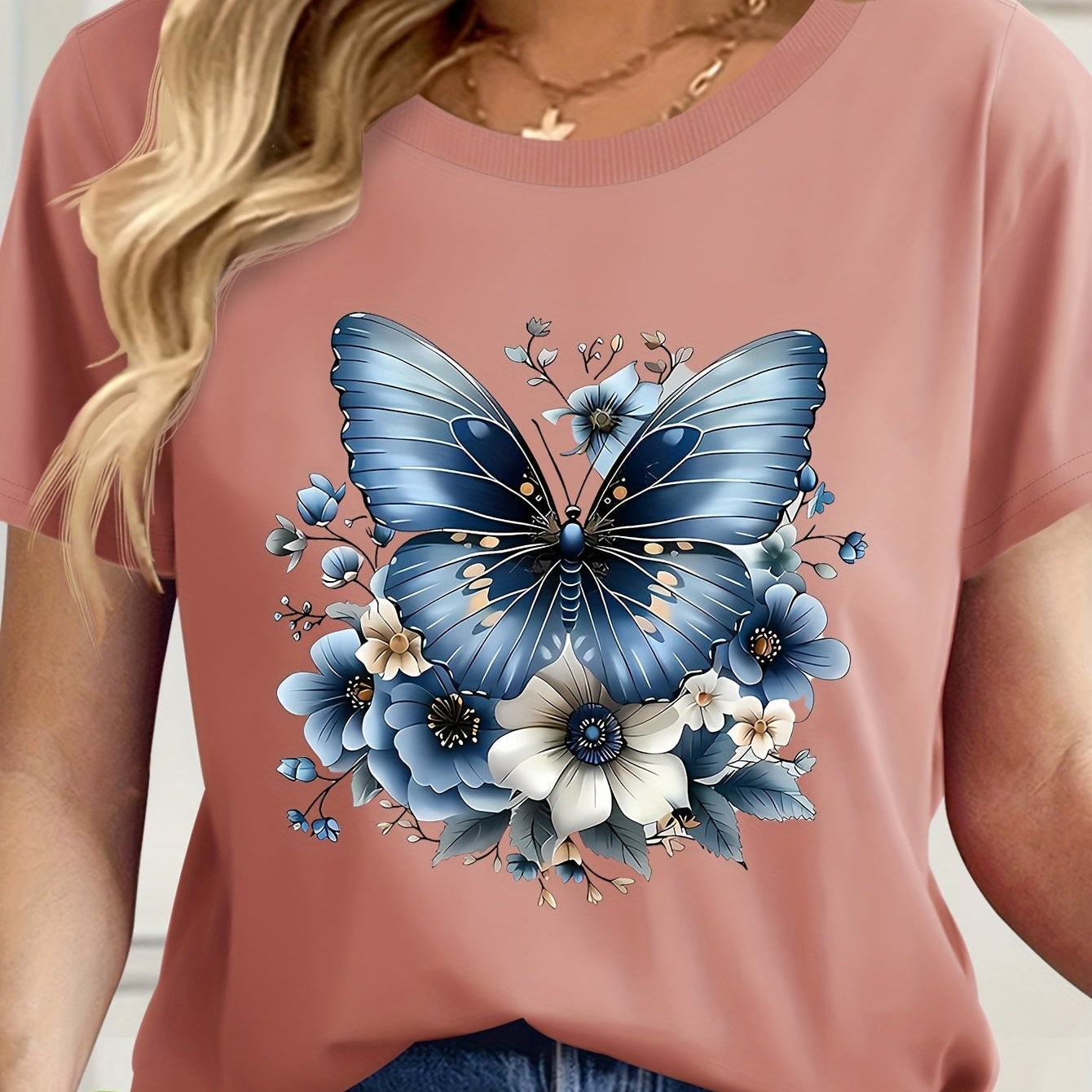 Damen Basic T-Shirt im Casual-Stil für Alltag und Freizeit