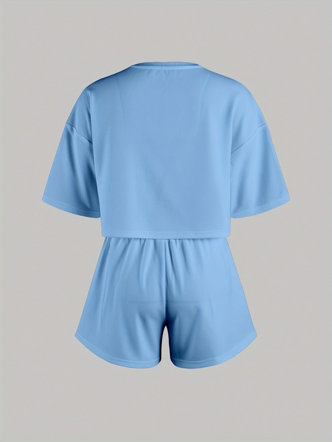 Damen Pyjama-Set mit blauen Herz-Prints – Lässige Homewear für gemütliche Wintertage