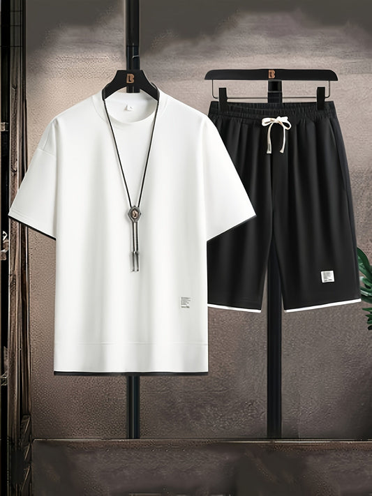 Herren Freizeit Outfit Set – Modernes T-Shirt und Shorts für Alltag & Sport