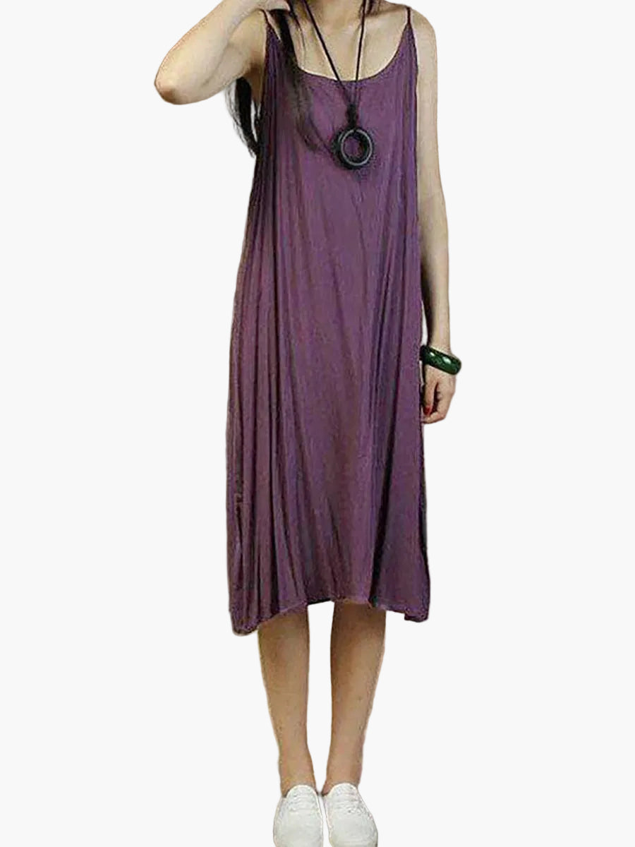 Damen Sommerkleid Locker Lässig Ärmellos Freizeitkleid Plus Size