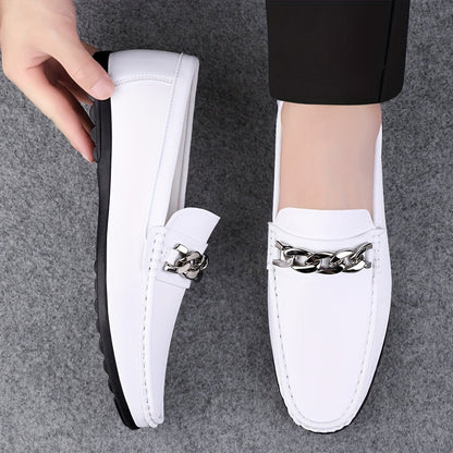 Herren Slip-On Loafer mit Ketten-Detail – Eleganter Business & Freizeit Schuh