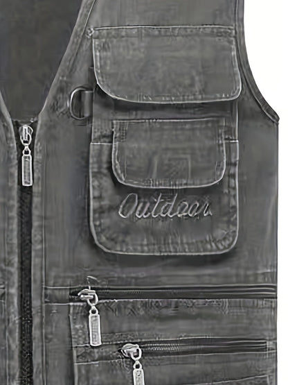 Herren Outdoor Weste mit vielen Taschen – Ideal für Angeln, Wandern & Reisen