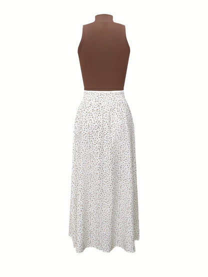 Damen Elegantes ärmelloses Crop Top mit Stehkragen – Perfekt für Frühling und Sommer