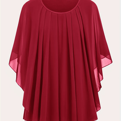Damen Elegante Oversize Chiffon Bluse für festliche Anlässe und Alltag