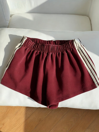 Damen Sport Shorts mit Streifen – Bequeme Trainingshose für Fitness & Freizeit