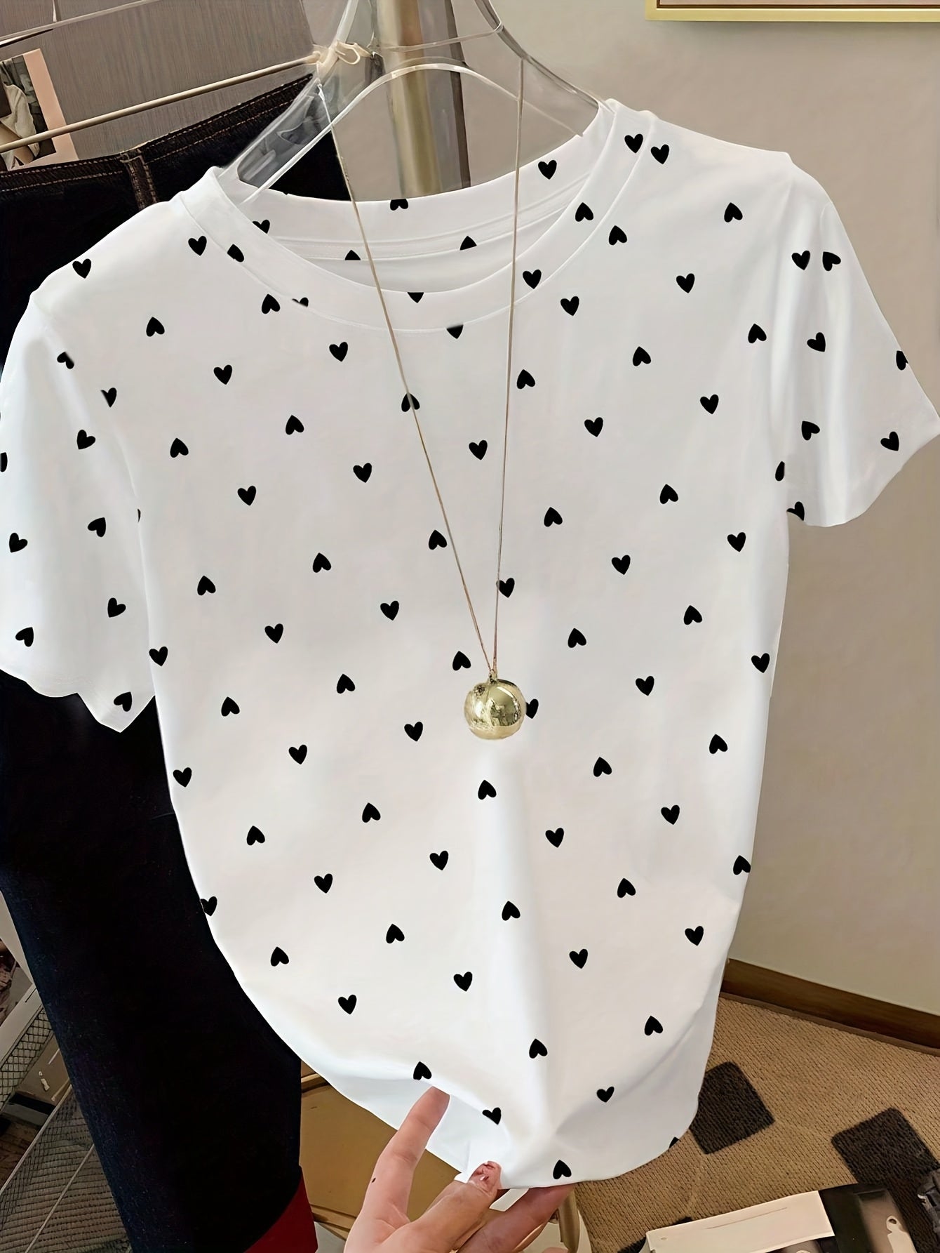 Damen Polka-Dot T-Shirt im eleganten Casual-Stil – Perfekt für Alltag und Freizeit