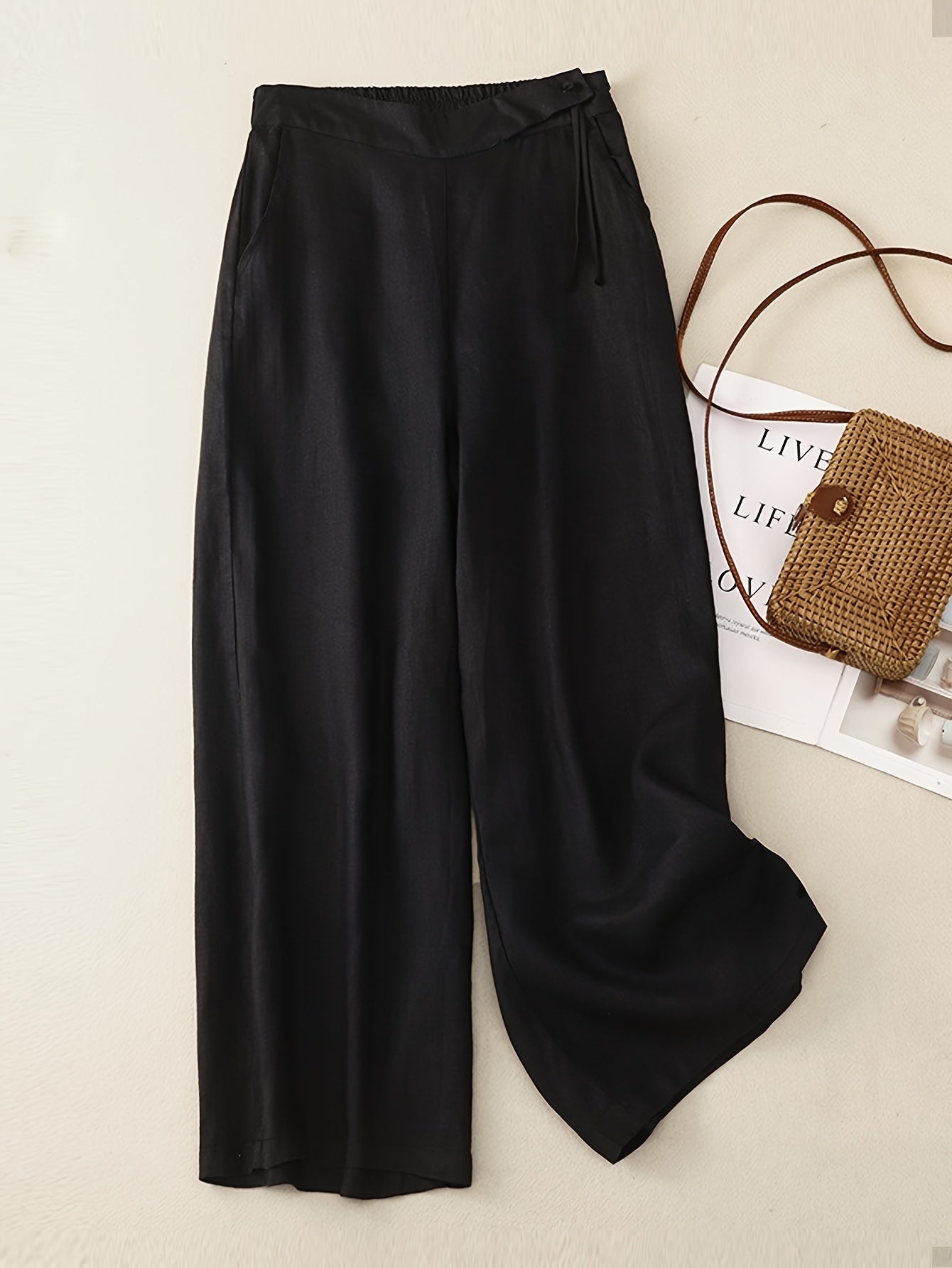 Damen Weite Freizeithose mit Kordelzug – Eleganter Sommer-Look für Alltag und Büro