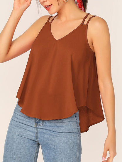 Damen Elegantes Lockeres Camisole Top mit Doppelträgern – Modern und Vielseitig für Alltag und Freizeit