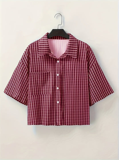 Herren Kurzarm-Hemd im modernen Streetstyle Look – Lässiges Oversize Design für Alltag und Freizeit