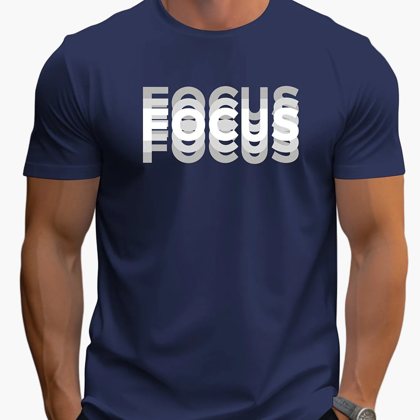 Herren T-Shirt mit modernem FOCUS Statement Print – Lässiges Motivshirt für Alltag & Freizeit
