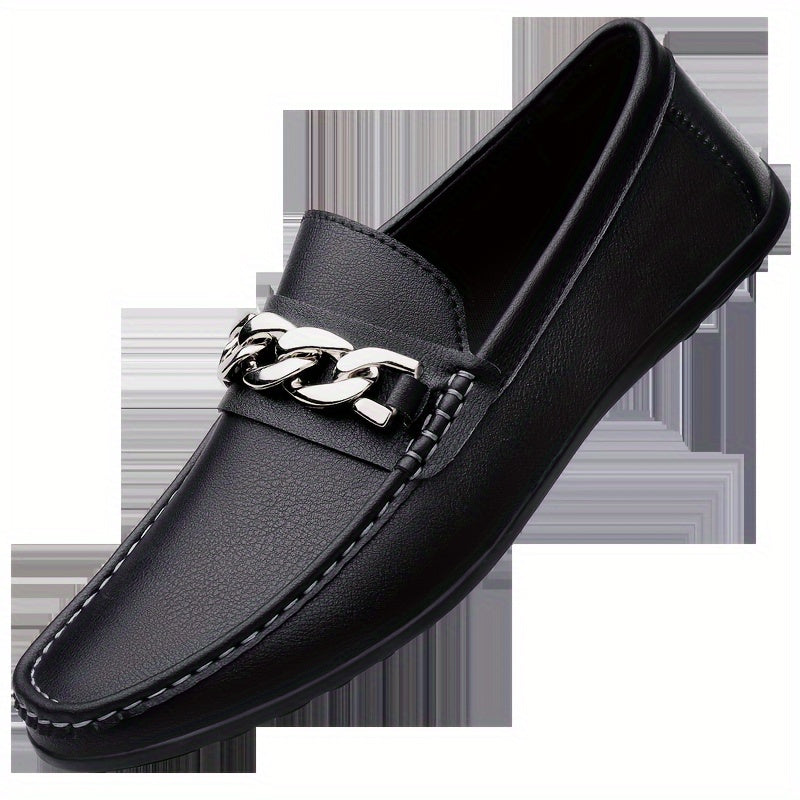 Herren Slip-On Loafer mit Ketten-Detail – Eleganter Business & Freizeit Schuh