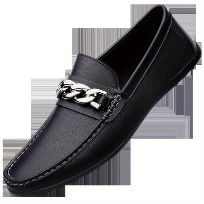 Herren Slip-On Loafer mit Ketten-Detail – Eleganter Business & Freizeit Schuh