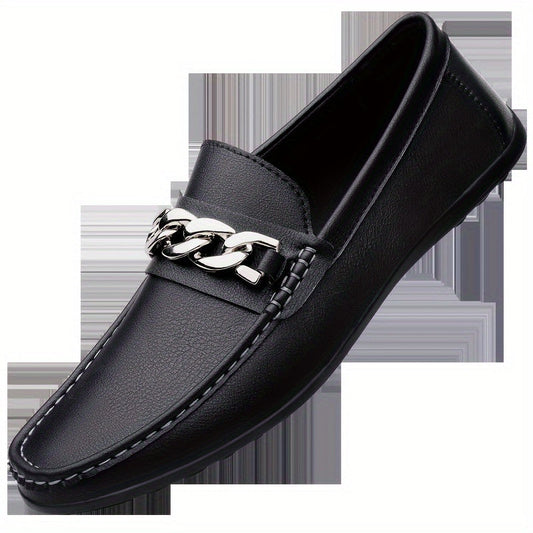 Herren Slip-On Loafer mit Ketten-Detail – Eleganter Business & Freizeit Schuh