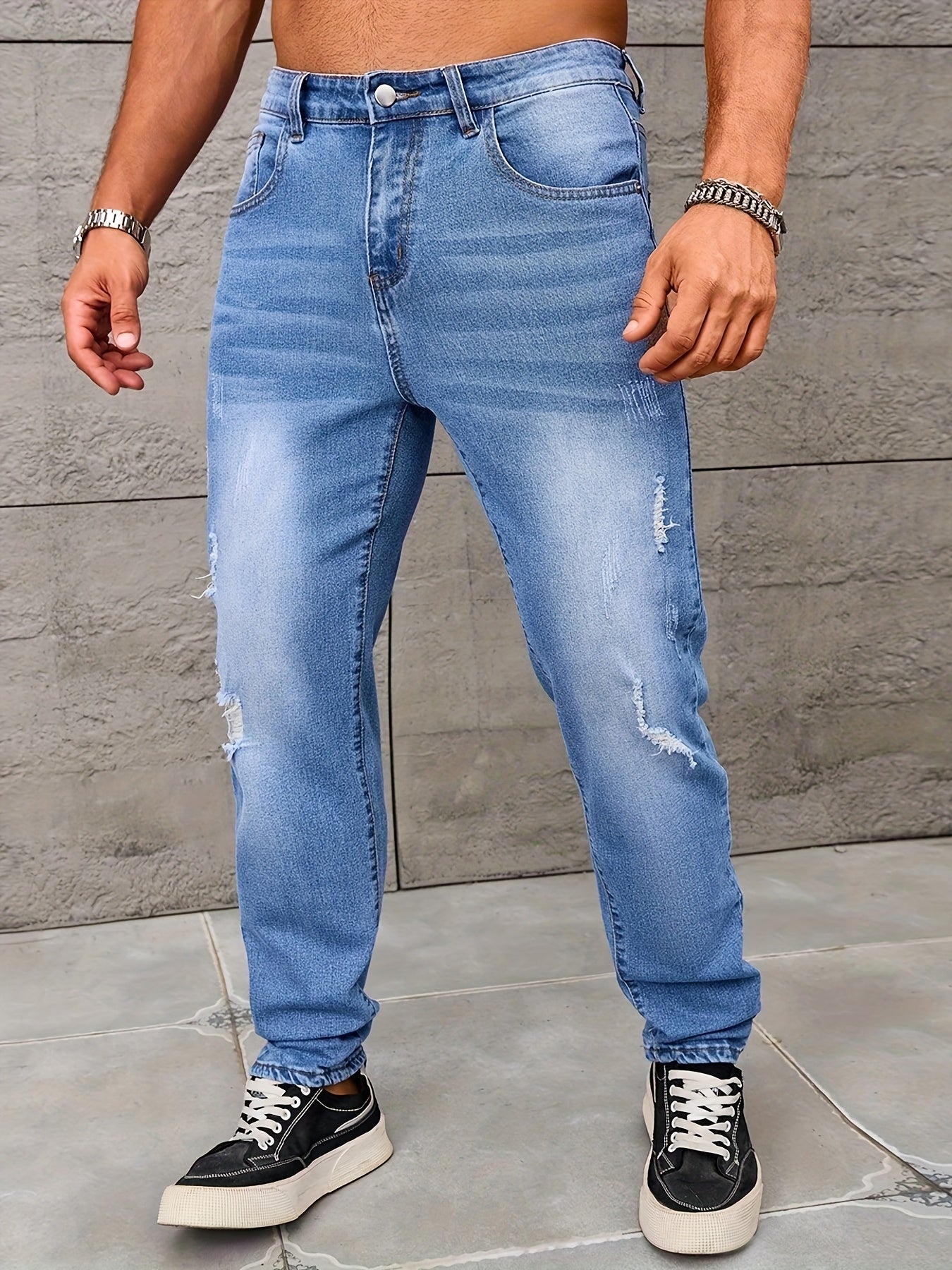 Herren Jeans im Distressed Streetstyle Look – Lässige Freizeitjeans