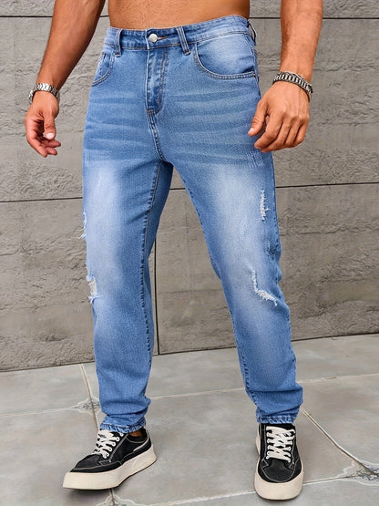Herren Jeans im Distressed Streetstyle Look – Lässige Freizeitjeans