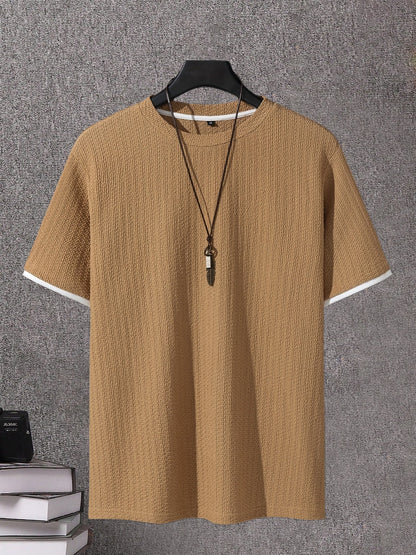 Herren T-Shirt Modern Kurzarm mit Struktur – Stilvolles Freizeitshirt, Lässiger Look, Urbaner Allrounder