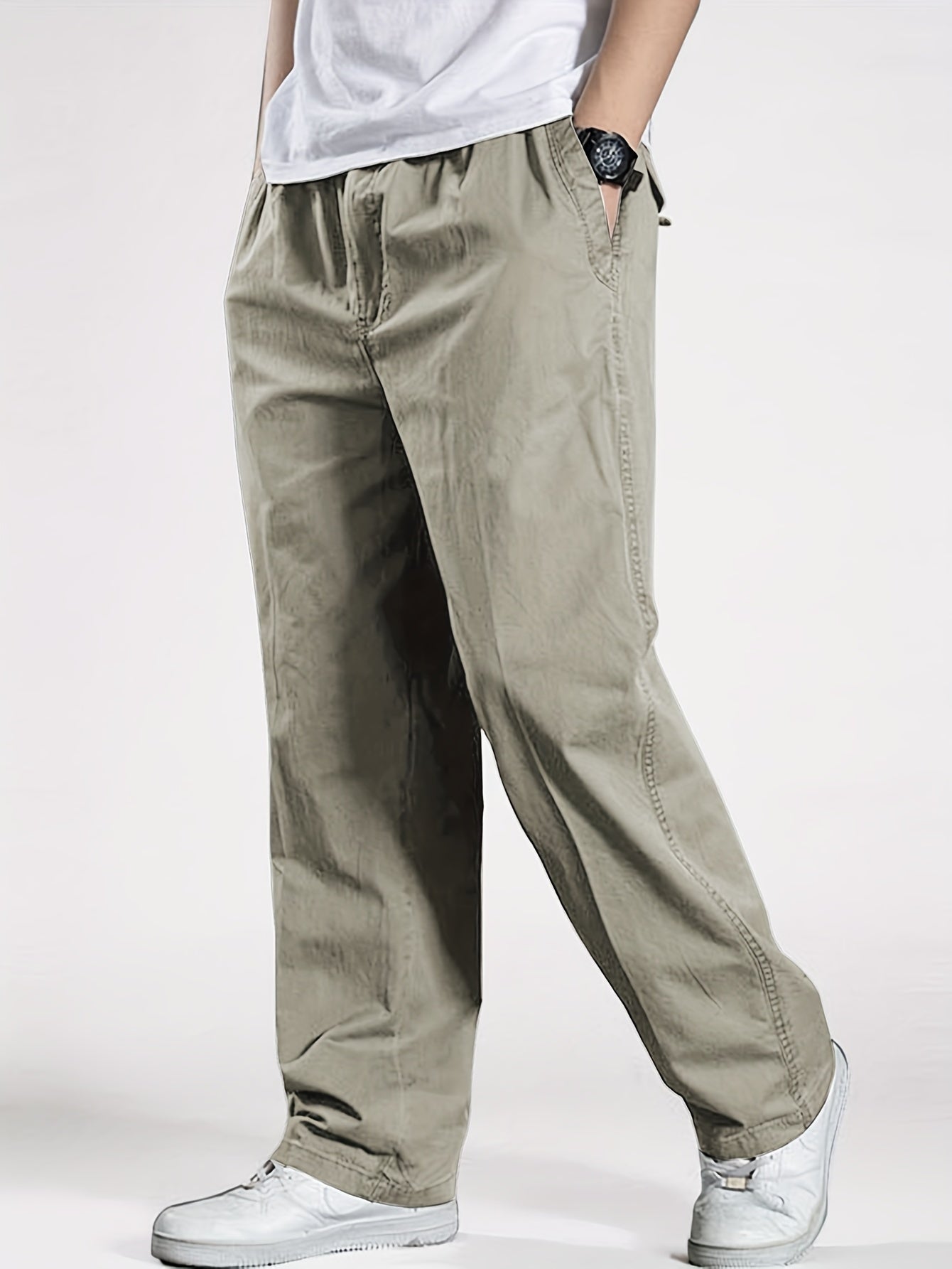 Herren Freizeithose mit Kordelzug – Bequeme Weite Hose für Alltag & Sport