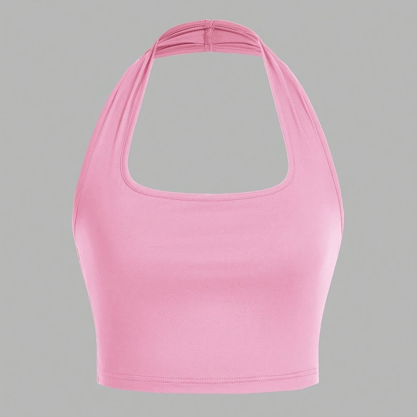 Damen Halterneck Crop Top – Rückenfrei, Sommer, Modisch, Freizeit