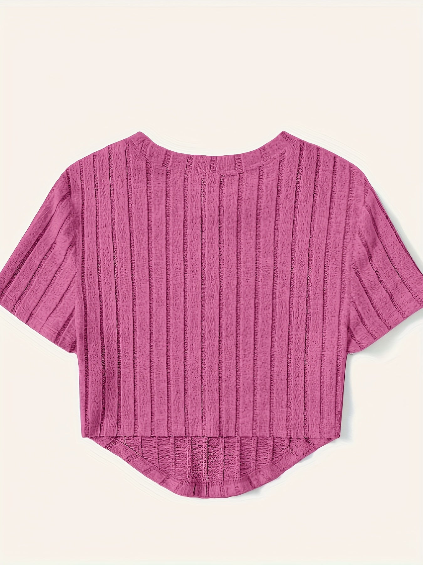 Damen Kurzarm Rippstrick Crop Top – Modisches Freizeitshirt für den Sommer