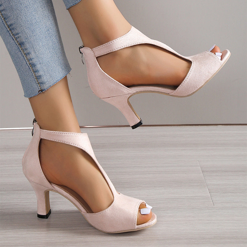 Jessica – Sommerliche Damen-Sandalen mit Peep-Toe und Reißverschluss