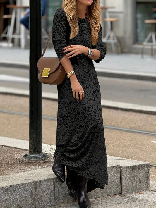 Damen Maxikleid Elegant mit Spitzenmuster – Stilvolles Bodycon Kleid für Alltag und besondere Anlässe
