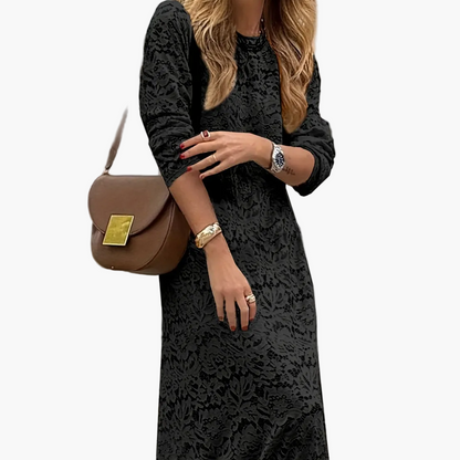 Damen Maxikleid Elegant mit Spitzenmuster – Stilvolles Bodycon Kleid für Alltag und besondere Anlässe