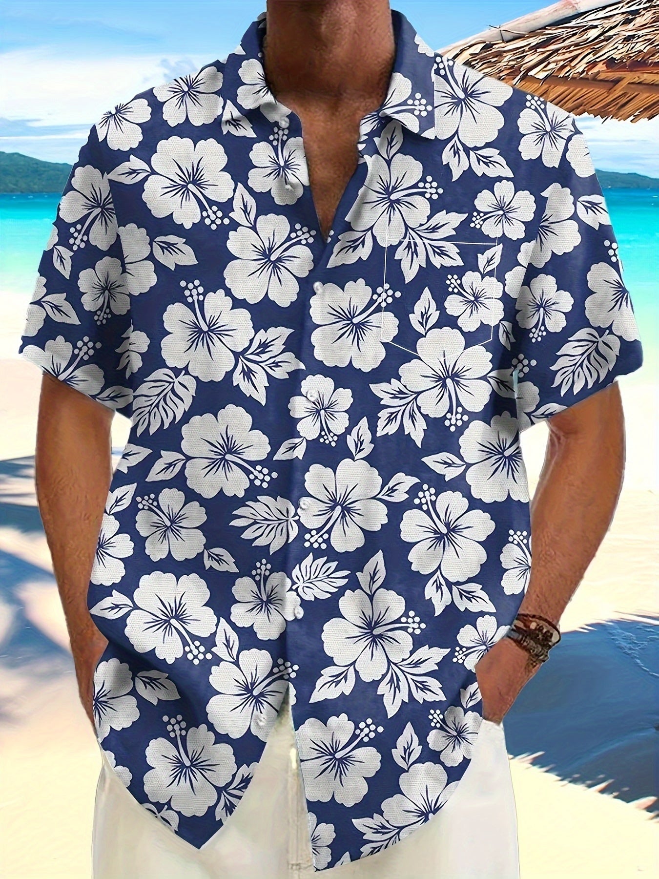 Herren Hawaii-Hemd mit Blumenmuster – Perfekt für Urlaub und Sommer