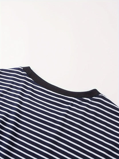Herren T-Shirt mit Streifenmuster – Kurzarm, Zeitloser Stil, Vielseitig für Alltag und Freizeit
