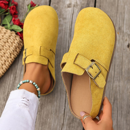Damen Clogs Slipper mit Schnalle – Bequeme Casual Hausschuhe für Alltag und Freizeit
