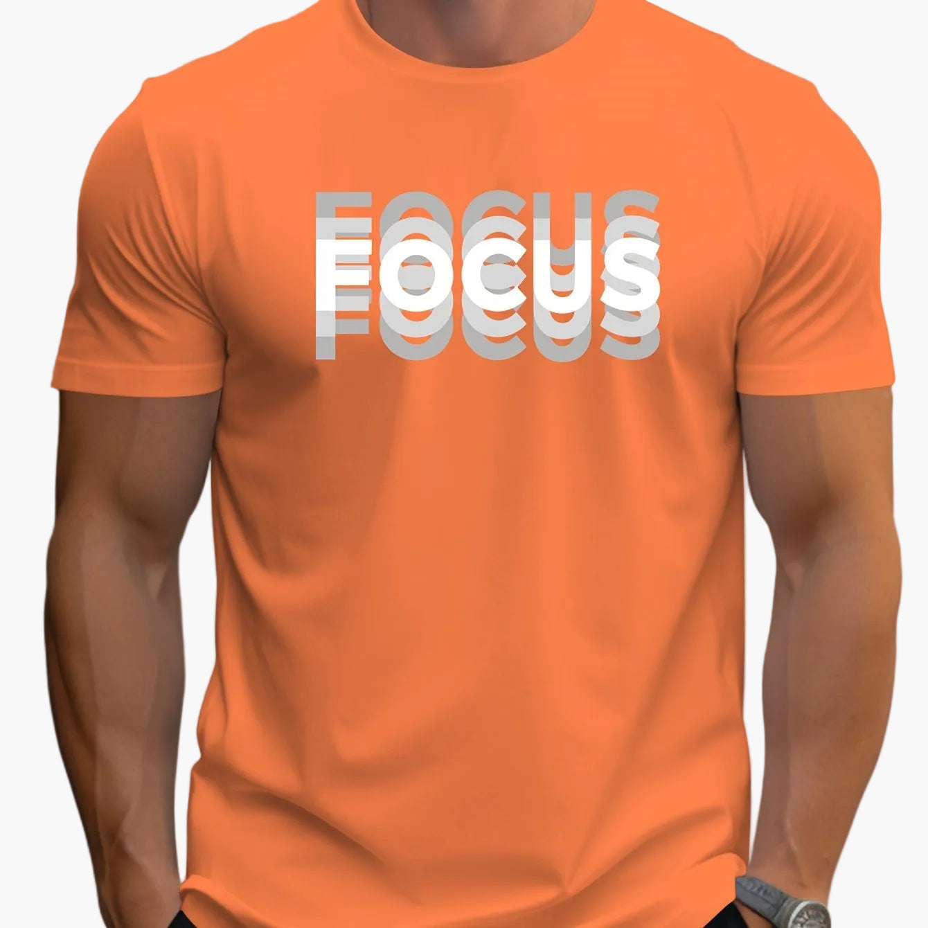 Herren T-Shirt mit modernem FOCUS Statement Print – Lässiges Motivshirt für Alltag & Freizeit
