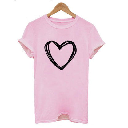 Rose – Herzmuster Damen T-Shirt mit kurzen Ärmeln