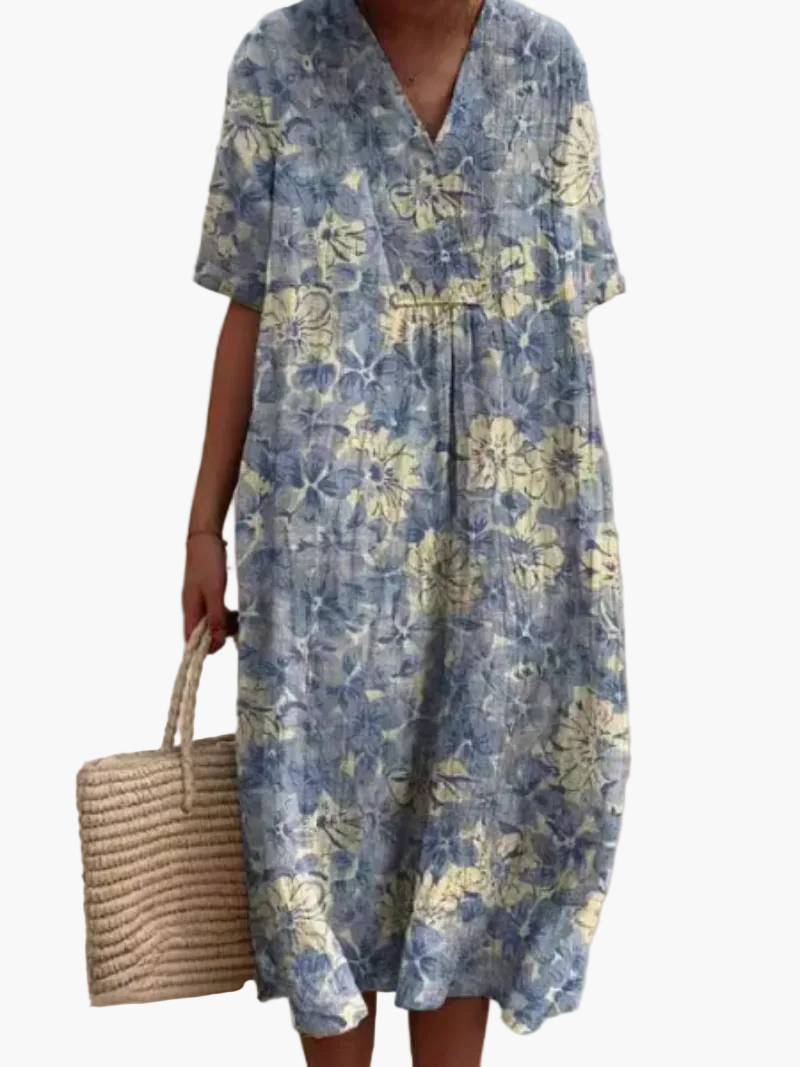 Damen Sommerkleid Boho Stil – Luftiges Freizeitkleid mit Blumenmuster, ideal für Urlaub & Alltag