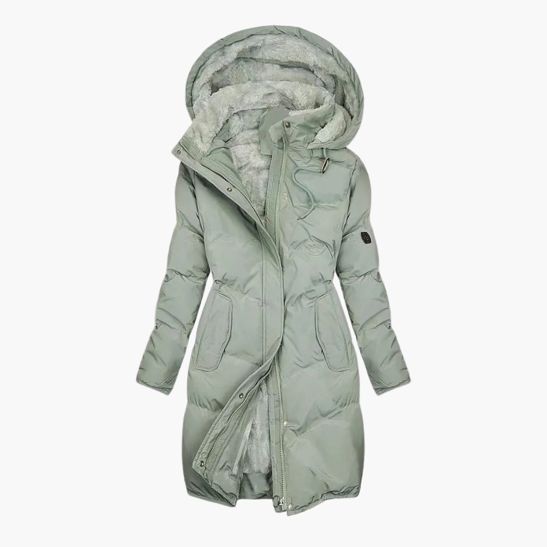 Damen Wintermantel mit Kapuze und Kunstfellfutter – Langer, warmer Parka für Alltag und Outdoor