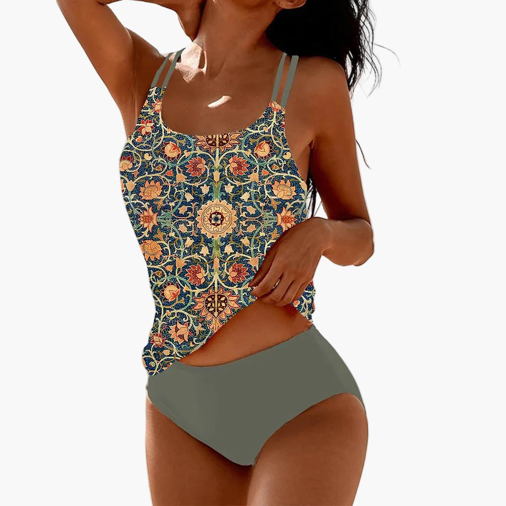Damen Badeanzug-Set im Boho-Mandala-Stil – Modischer Tankini für Strand & Pool