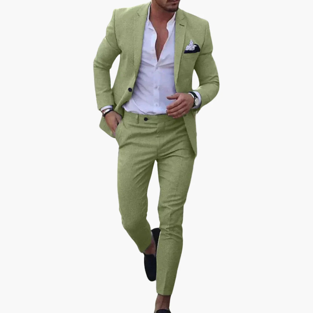 Herren Slim Fit Sommeranzug – Eleganter Business & Freizeit 2-Teiler für stilvolle Anlässe