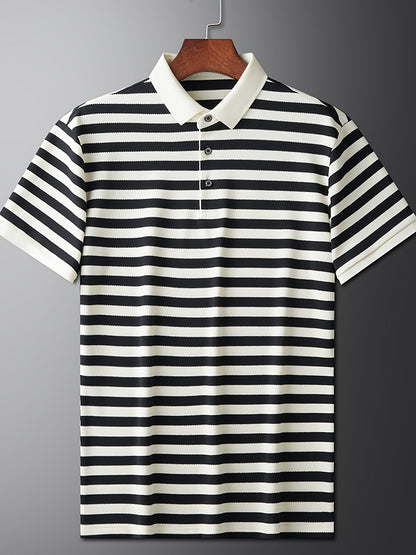 Herren Poloshirt mit klassischem Streifenmuster – Kurzarm, maritimer Look, eleganter Freizeitstil