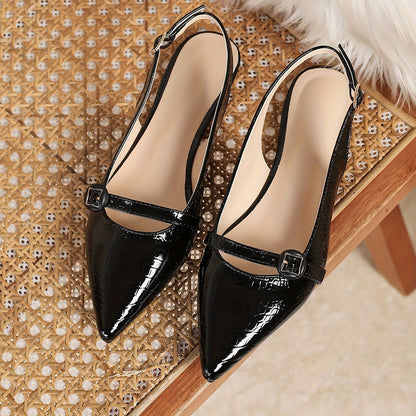 Damen Slingback Ballerinas mit spitzer Zehenpartie und Riemen – Elegante Schuhe für Büro und besondere Anlässe