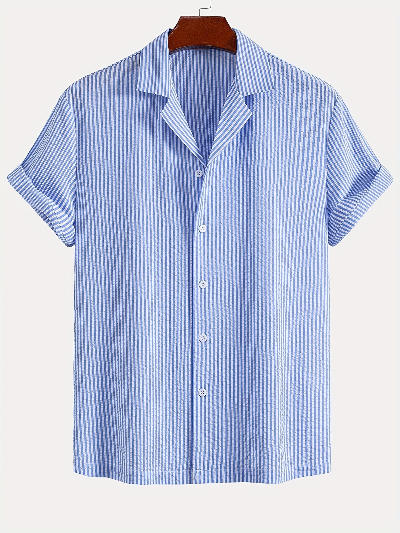 Herren Set Kurzarm Hemd und Shorts mit Streifen – Modernes Strandoutfit für Freizeit und Urlaub