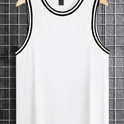 Herren Tanktop Sportlich mit Kontrastdetails – Lässiges Freizeit- und Fitnessshirt