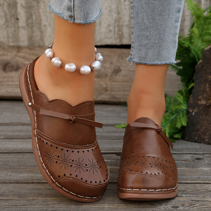 Damen Vintage Komfort Clogs Slip-On Schuhe für Freizeit und Alltag