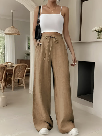 Damen Weite Freizeithose mit Kordelzug – Lässiger Stil für Alltag und Wochenende