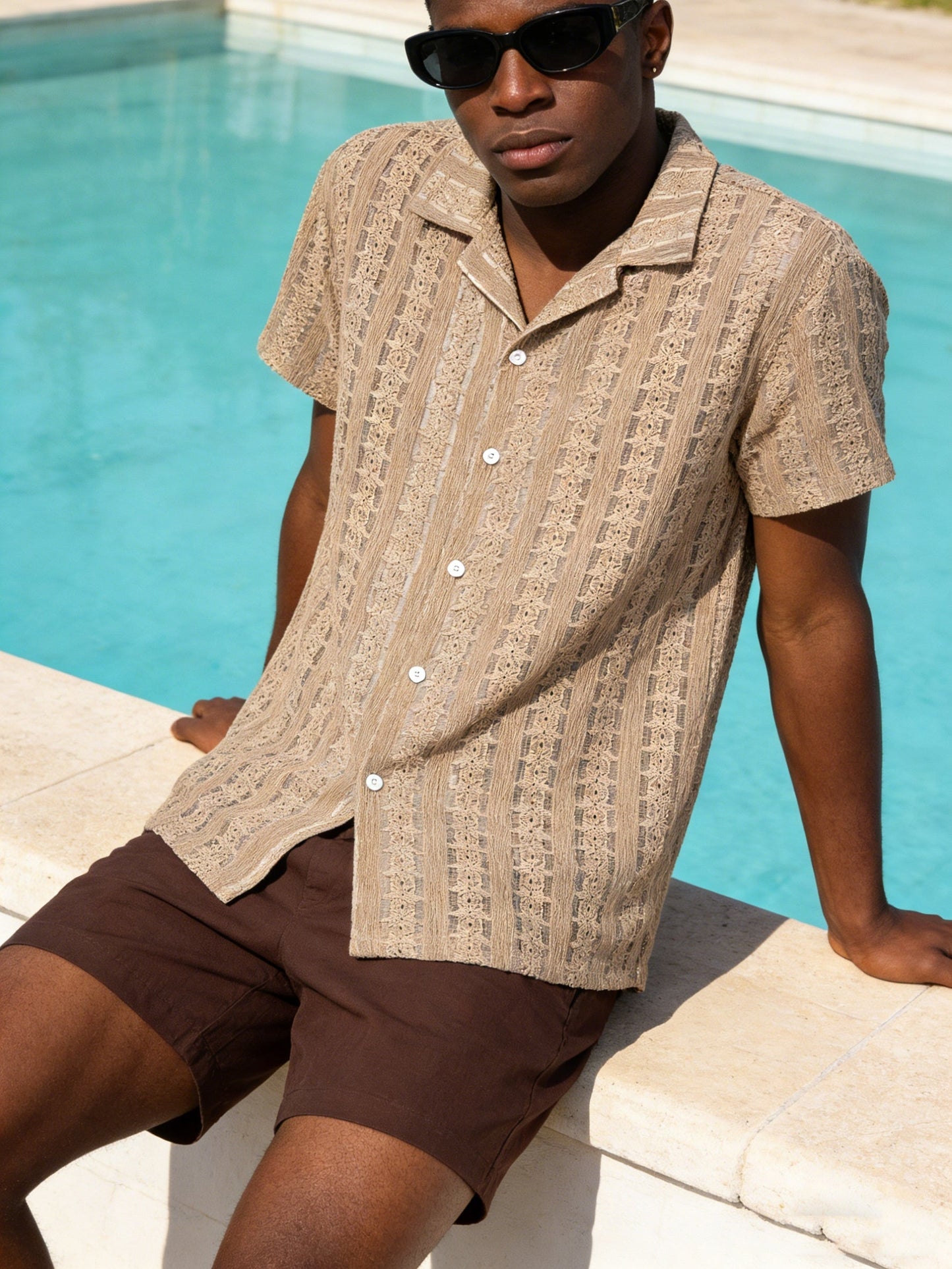 Herren Strandhemd im Boho-Stil – Lässiges Sommerhemd für Urlaub und Freizeit