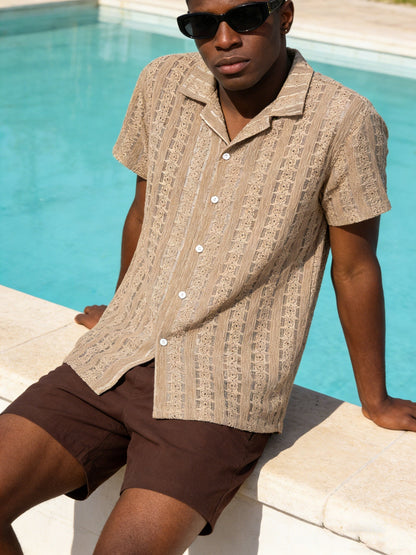 Herren Strandhemd im Boho-Stil – Lässiges Sommerhemd für Urlaub und Freizeit