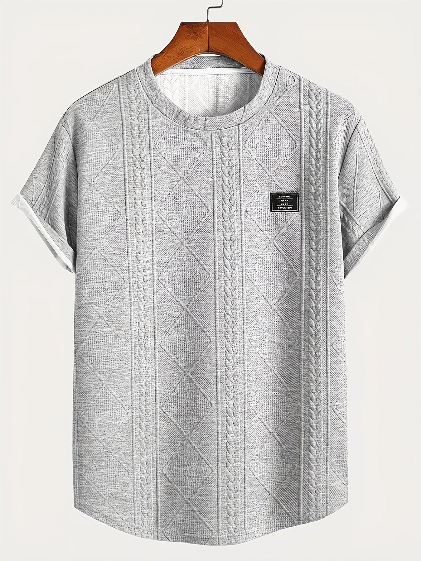 Herren T-Shirt im Strickmuster-Design – Lässiger Style für Alltag und Freizeit
