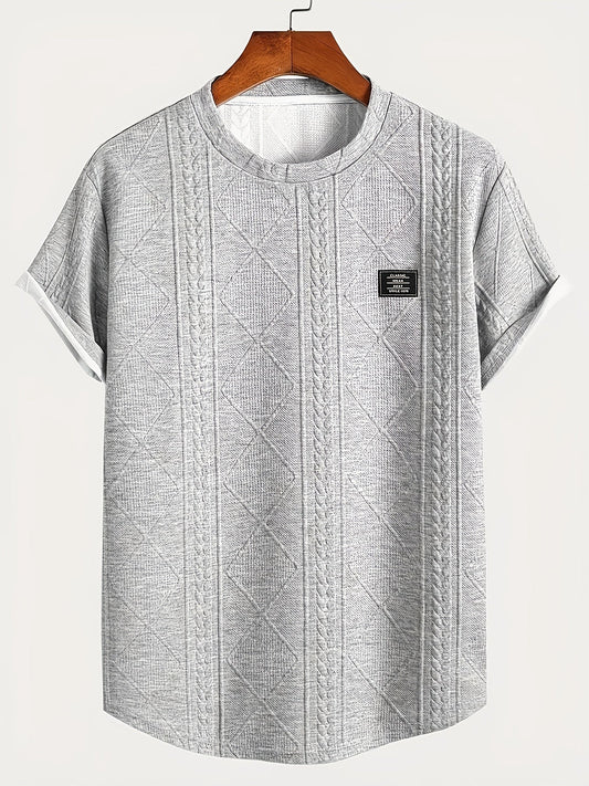 Herren T-Shirt im Strickmuster-Design – Lässiger Style für Alltag und Freizeit