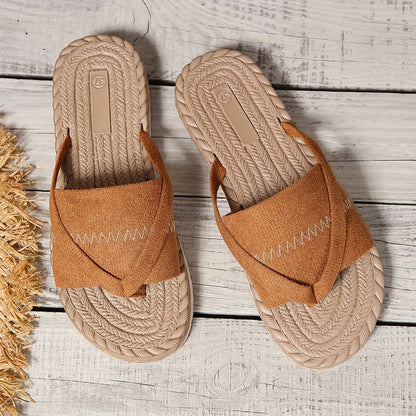 Damen Komfort-Sandalen im Preppy-Stil für Freizeit und Sommer