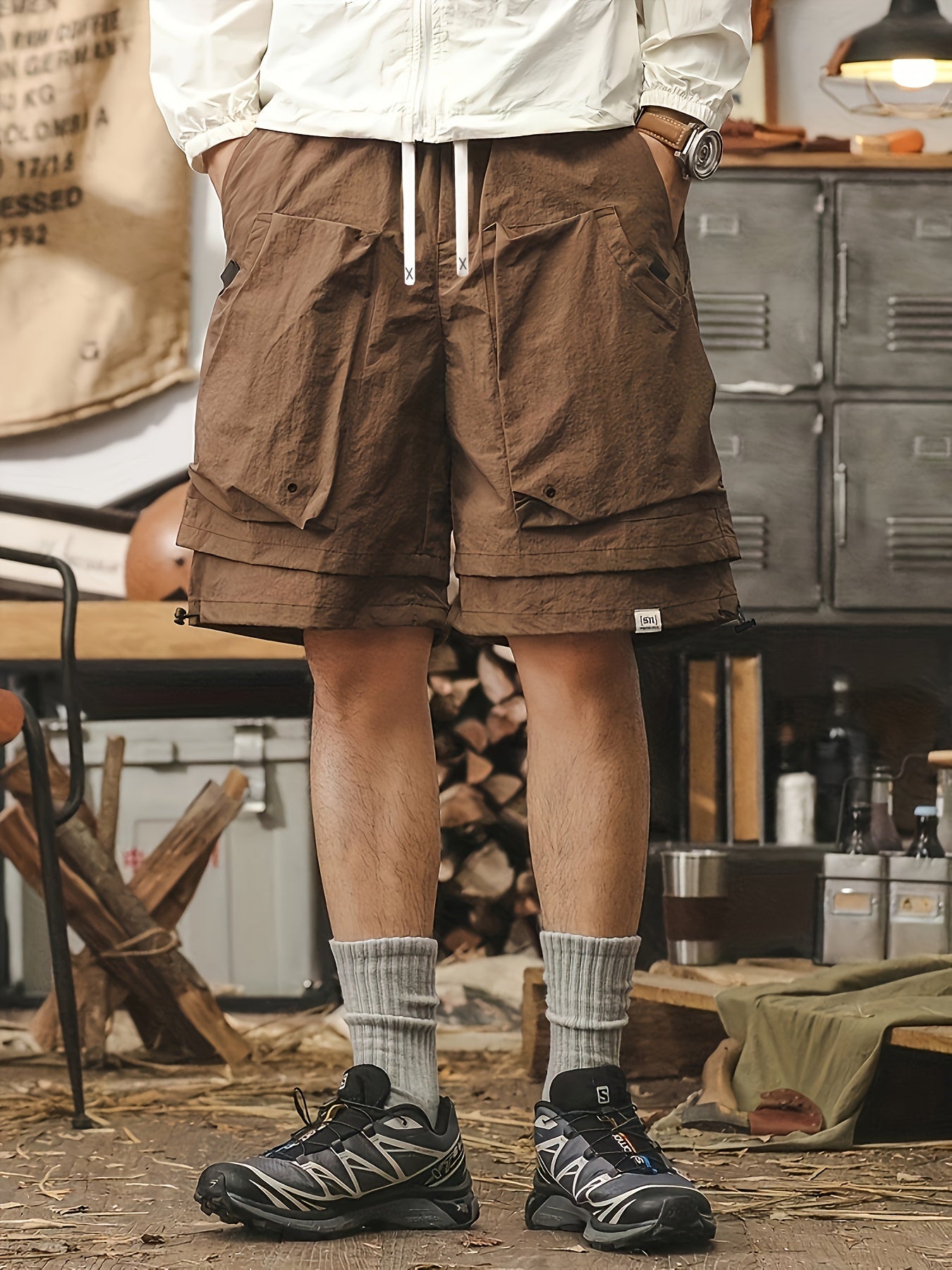 Herren Performance Shorts mit doppeltem Layer und atmungsaktivem Mesh – Sport & Freizeit