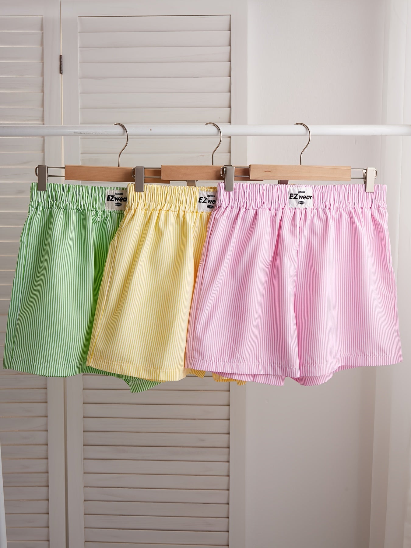Damen Pyjama Shorts Set – Gestreifte lockere Homewear, bequem & stilvoll