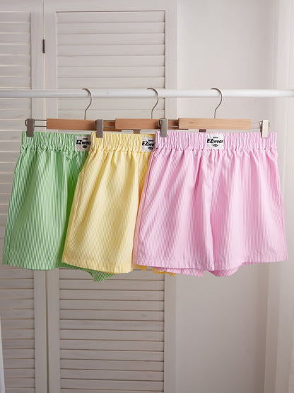 Damen Pyjama Shorts Set – Gestreifte lockere Homewear, bequem & stilvoll